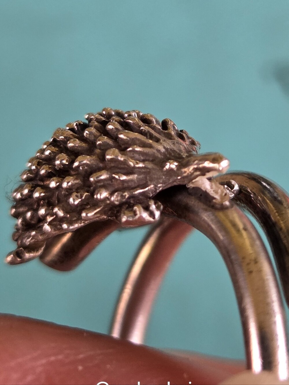 Austrailian Sterling Silver Echidna/ Hedgehog Spoon Ring